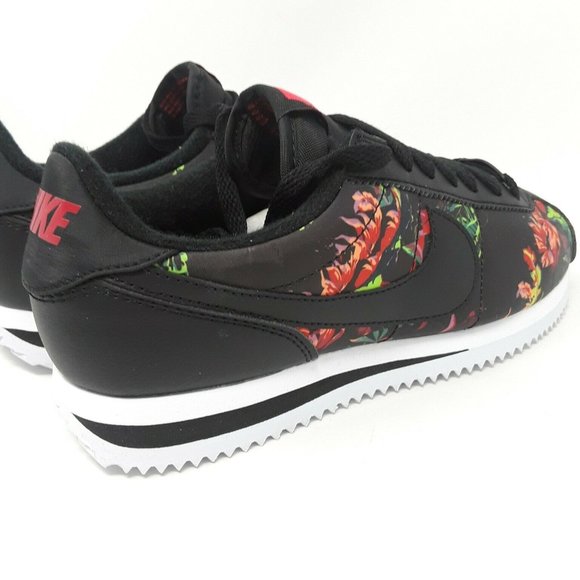 Nike Cortez Floral Basic Black/ Red Men's Shoes - Picture 4 of 8